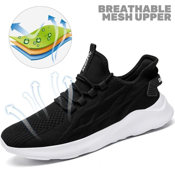 Brand New WOMEN Black White Ethylene Vinyl Acetate Running Walking Sneakers - Picture 2 of 9